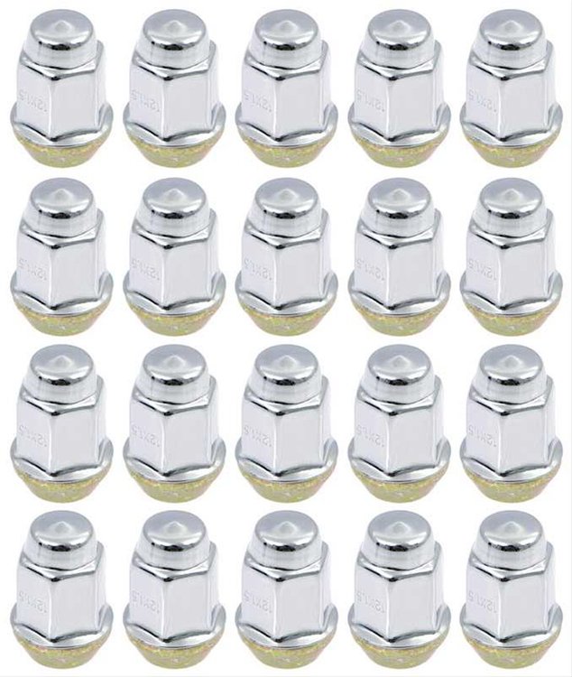 1976-2015 Wheel Nut 12-1.5 mm - 19mm Hex Head, 36mm length - Chrome - Set of 20