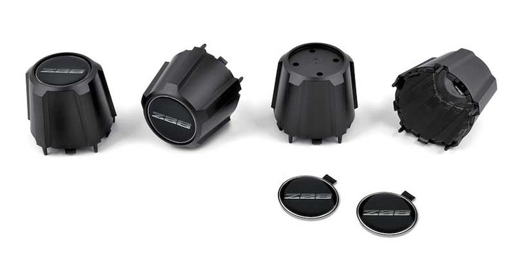 881207 N90 Wheel Black Center Cap With Domed Poly Black/Silver Z28 Logo 1982-92 Camaro Z28; Set Of 4