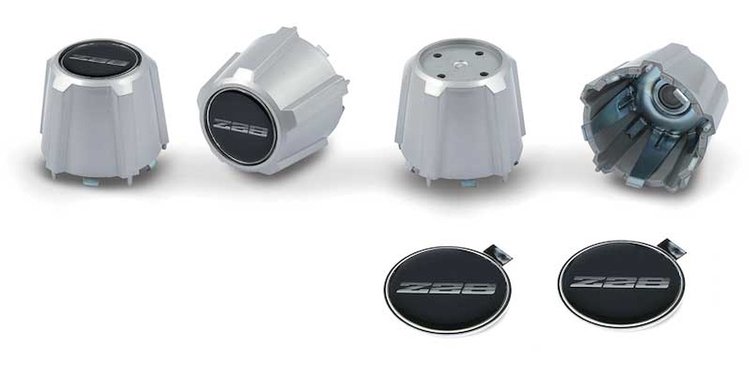 881209 N90 Wheel Silver Center Cap With Domed Poly Black/Silver Z28 Logo 1982-92 Camaro Z28; Set Of 4