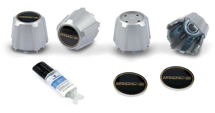 881215 N90 Wheel Silver Center Cap With Black/Gold IROC-Z Logo 1982-92 Camaro Z28; Set Of 4