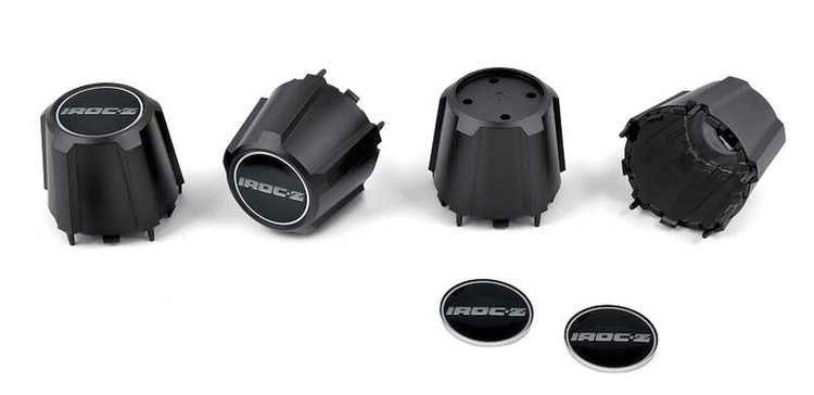 881216 N90 Wheel Black Center Cap With Black/Silver IROC-Z Logo 1982-92 Camaro Z28; Set Of 4