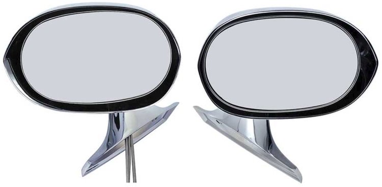 Bullet Outer Door Mirrors 1971-1974 Mopar B/E-Body - Chrome-Plated Finish