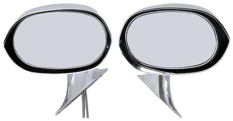 1973-74 Mopar B-Body Chrome Outer Door Mirrors Pair