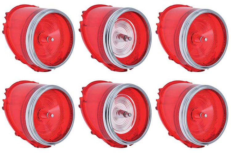 881262 Tail Lamp Lens and Back Up Lamp Lens Set for 1965 Chevy Impala<li>