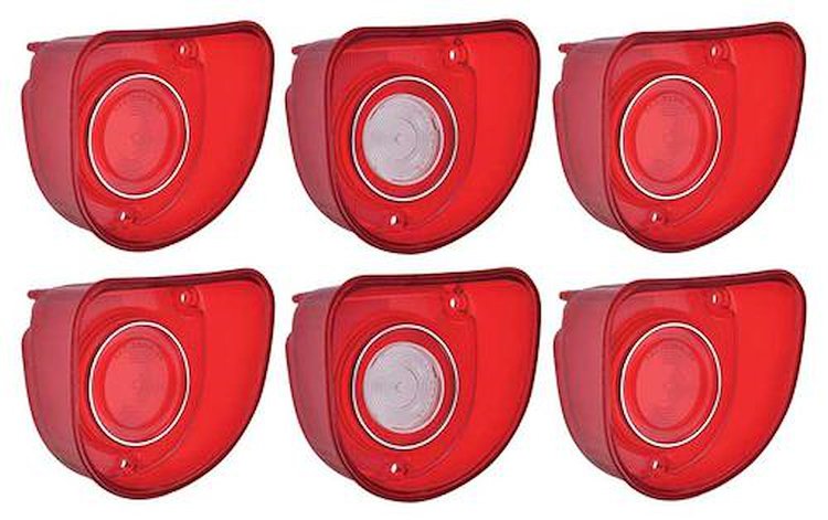 881269 Tail Lamp and Back Up Lamp Lens Set 1968 Standard Impala Tail Lamp and Back Up lamp Lens Set