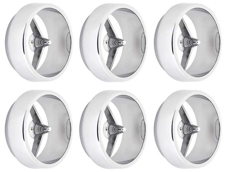 881284 Tail Lamp and Back-up Lamp Trim Ring Bezel Set 1963 Chevrolet Impala; 6-Pieces