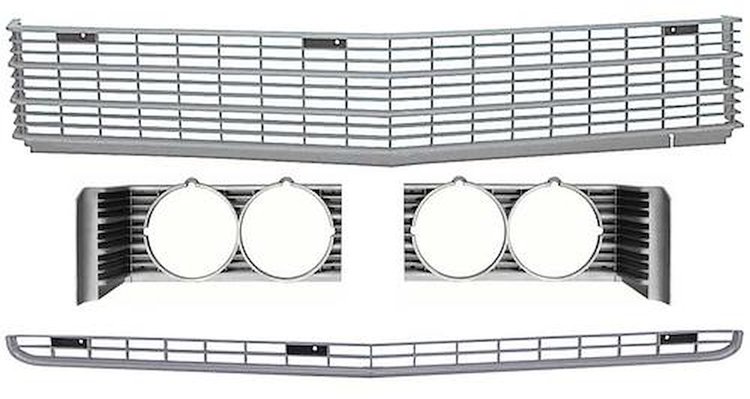 881345 1969 Impala/Full Size Front Grills & Headlamp Bezel Set, 4 Piece Set