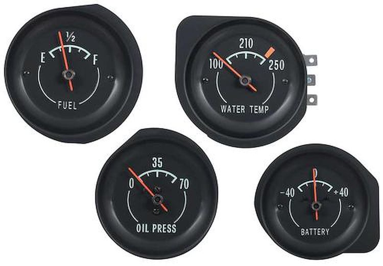 881393 1968-71 Corvette, Gauge Set, Fuel, Battery, Temp, Oil Pressure