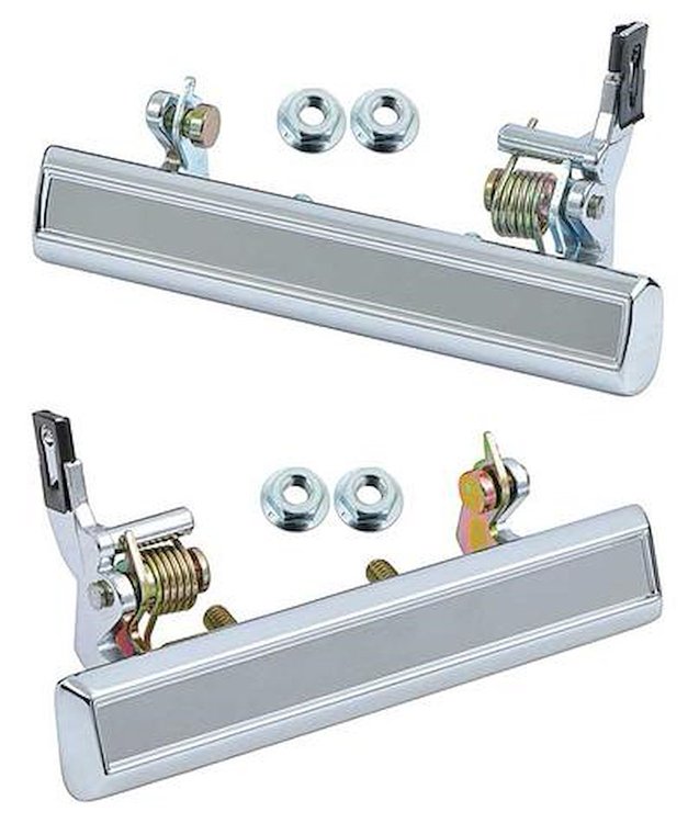 881406 1976-88 GM Models, Exterior Door Handle, Chrome, 5-5/8" Long, Pair
