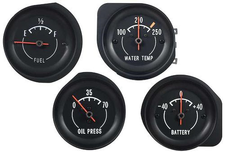 881418 1972-74 Corvette, Gauge Set, Fuel, Battery, Temp, Oil Pressure