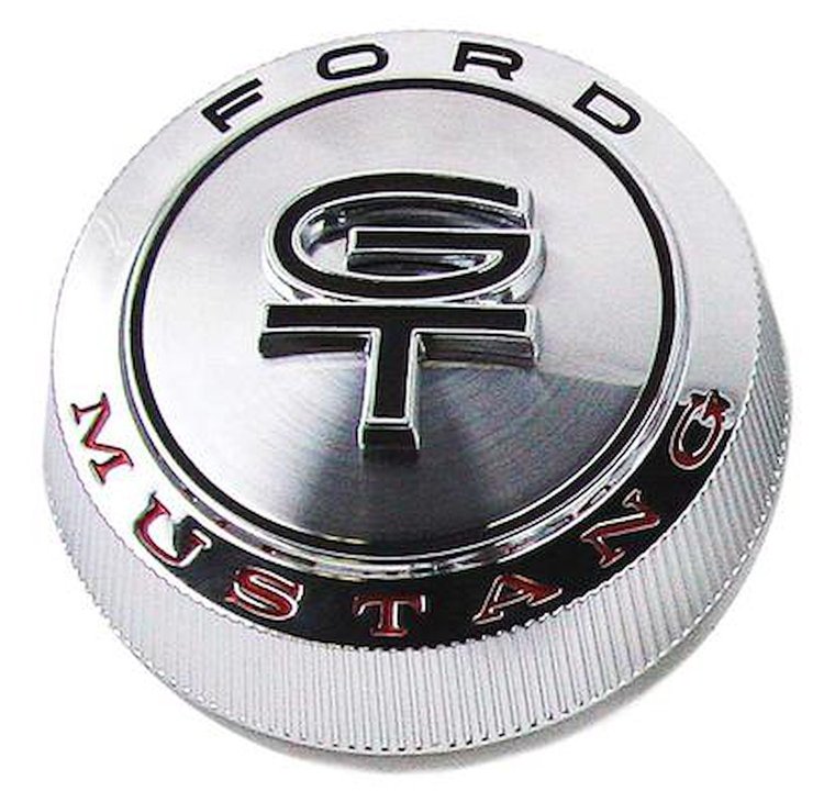 9030I 1966 Mustang, Gas Cap, w/ Retaining Cable, GT Emblem