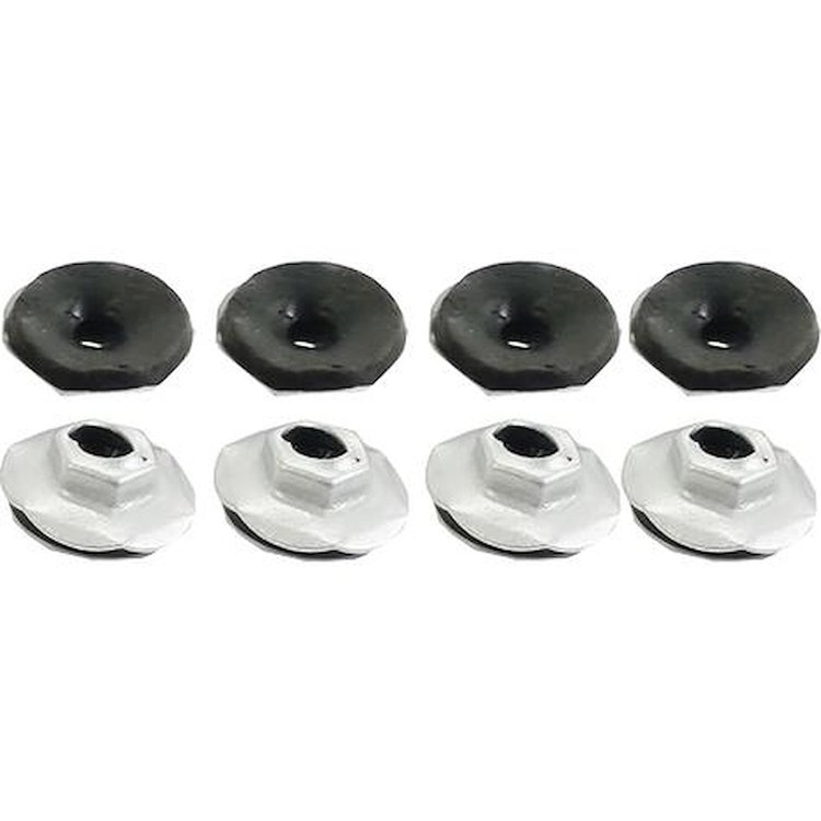 9432461 Hex Flanged Stamped Steel Thread Cutting Nut;.88mm Diameter, w/ Mastic Sealant, Set of 8