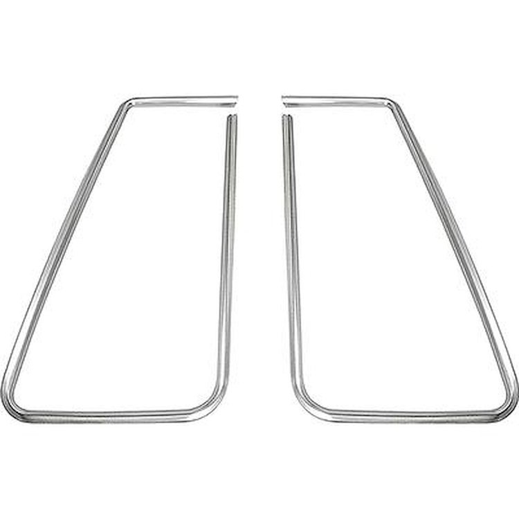 9695382 1973-77 Regal, Cutlass 2-Door Coupe, Opera Window Moldings, LH & RH, Chrome Plastic, Pair