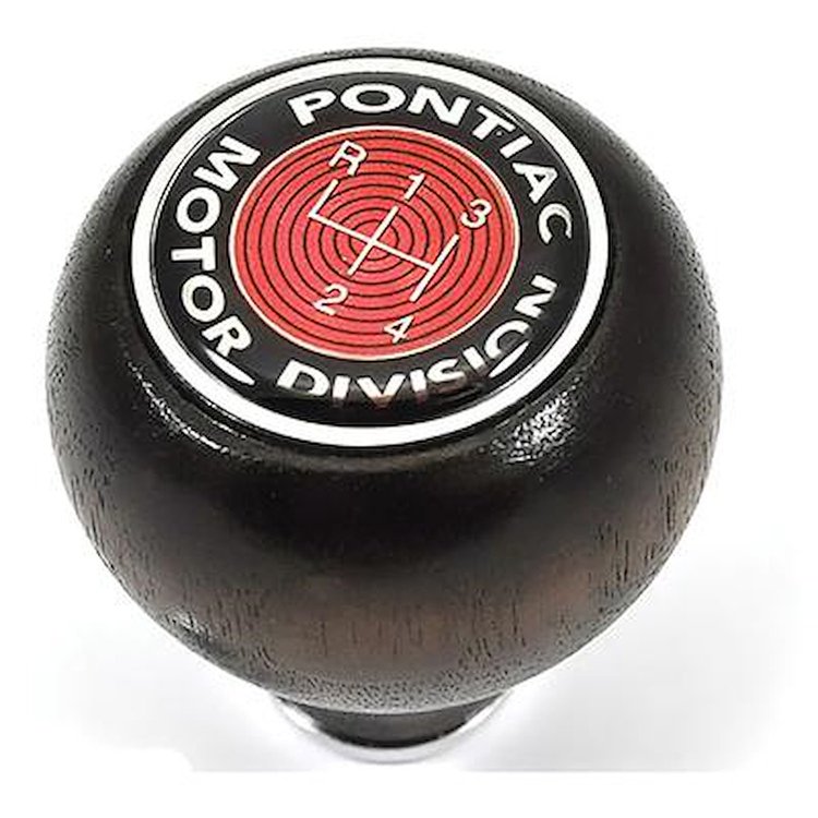9794301 1969-1971 Pontiac Firebird, GTO, LeMans, Shift Knob, Walnut Wood, Shift Pattern