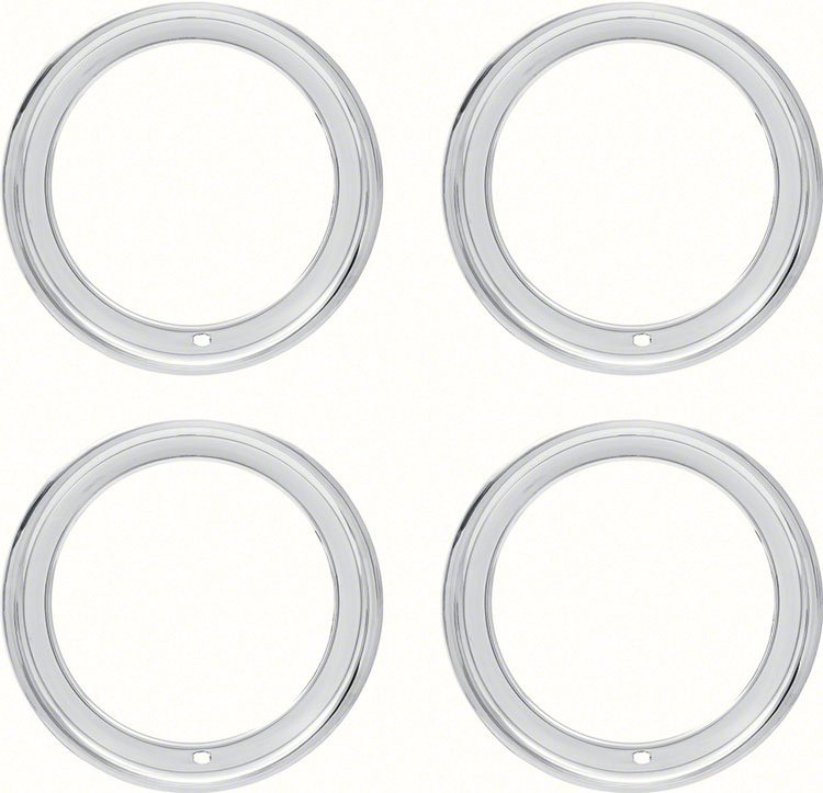 Stainless Steel Round Lip Trim Ring for 15" x 8", Reproduction Rally Wheels
