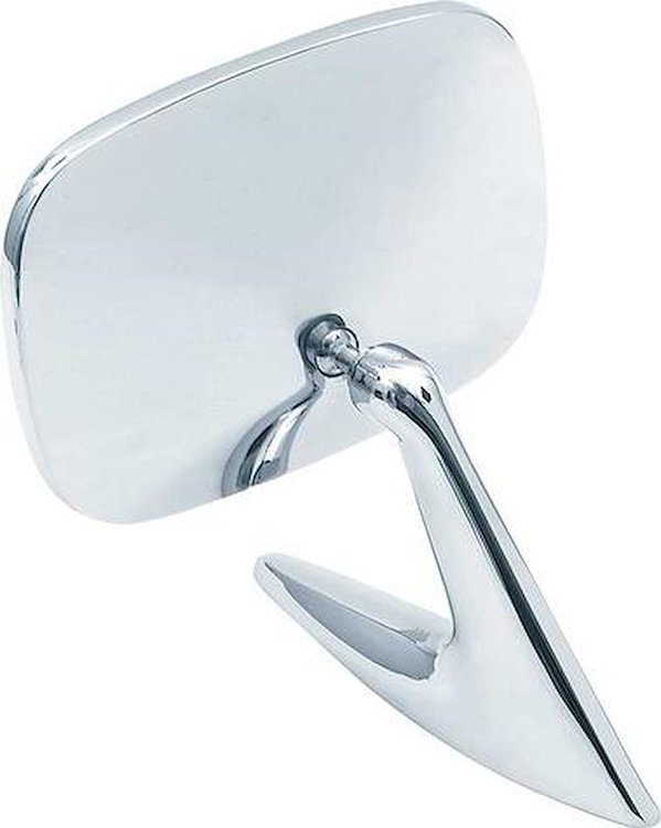 9814436 Outer Door Mirror 1970-81 Camaro, Firebird Standard; Chrome; Rectangular; Manual