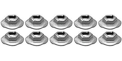 A10733K Thread Cutting Pal Nut, 5/16" Stud Size, Hex Washer Head, Zinc Plated, 10 Piece Set
