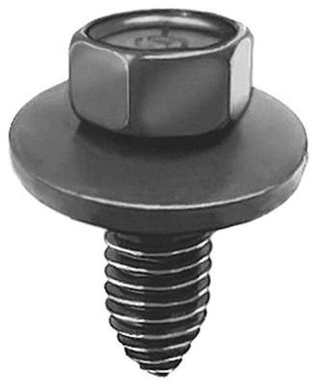 A11109 Bolt, 3/8-16 X 1" Pointed Tip w/ Free Spinning Washer, Black Phosphate