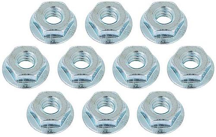 A14874K Serrated Self locking Hex Nut, 1/4-20 Thread Size, 10 Piece Set