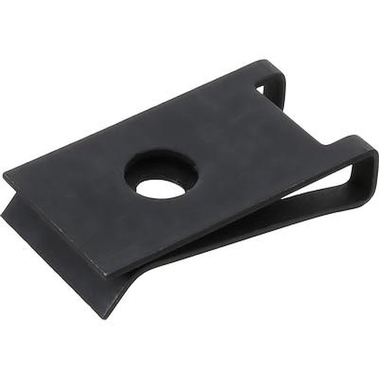 A15752 Spring Type U-Nut, #10 Screw Size, Black Phospate Coated