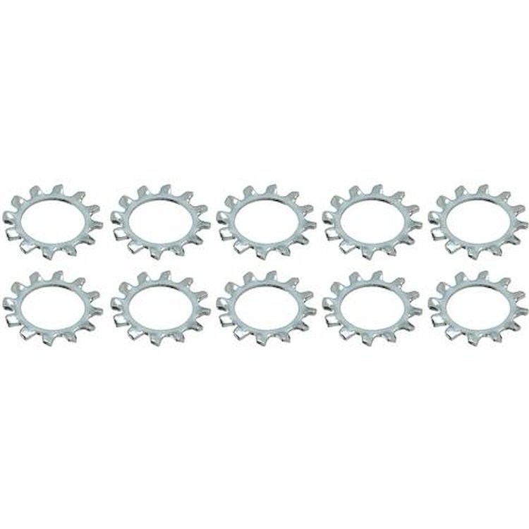 A16676K External Tooth Lock Washer, 5/8" ID, Zinc Plated, 10 Piece Set