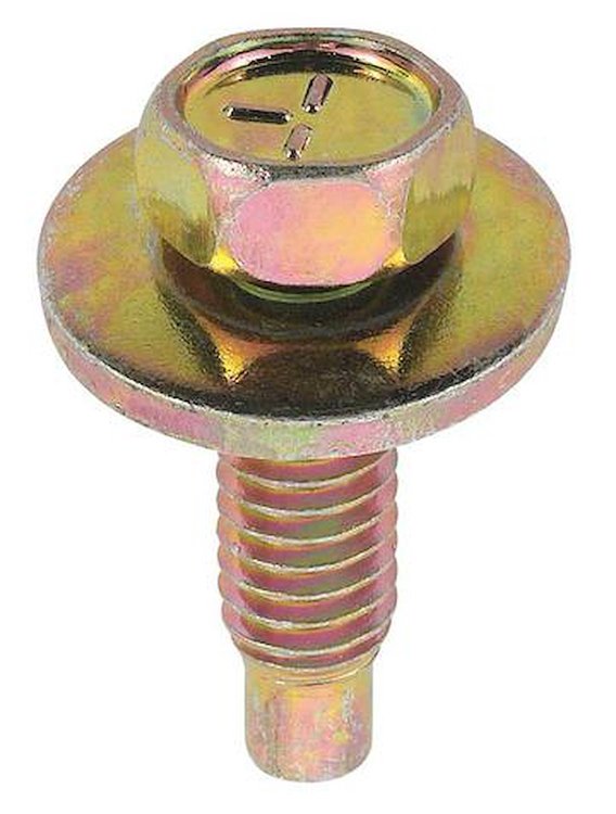 A17035 5/16"-18 x 1-1/16 Hex Head Sems w/ Dog Point, 7/8" Washer O.D., Yellow Dichromate