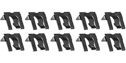 A18395K Window Felt Retainer Clip, Style 3, Slotted Push Down Type, Black Phosphate Coated, 10 Piece Set