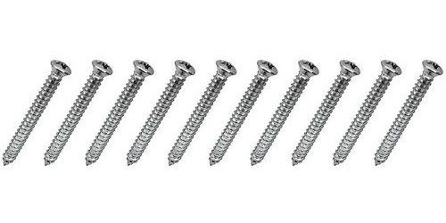 A1932K Chrome Trim Screw, #8 x 1-1/2", w/ Undersized #6 Phillips Oval Head, 10 Piece Set