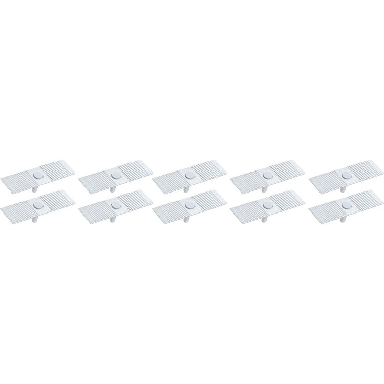 A19378K Metal Universal Break Off Style Molding Clip, #10-24 Thread, 2.5" Wide, Zinc Plated, 10 Piece Set