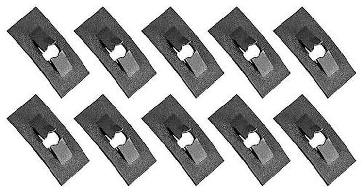 A2098K Push On Flat Nut, Fits 1/16" Stud, Black Phosphate Coated, 10 Piece Set