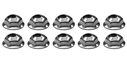 A2555K Molding Clip Retaining Pal Nut, #8-32 Thread Size, 1/2" Diameter Washer Head, 10 Piece Set