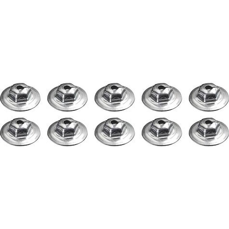 A2558K Molding Clip Retaining Pal Nut, #10-24 Thread Size, 3/4" Diameter Washer Head, 10 Piece Set
