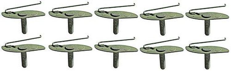 A2619K Wire Tail Molding Clip, #10-24, 1-11/32" Long, Green Dip Coated, 10-Piece Set