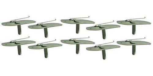 A2752K Wire Tail Molding Clip, #10-24, 1-3/4" Long, Green Dip Coated, 10 piece Set