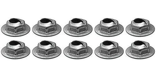 A3405K Thread Cutting Pal Nut, 1/4" Stud Size, Hex Washer Head, Zinc Plated, 10 Piece Set
