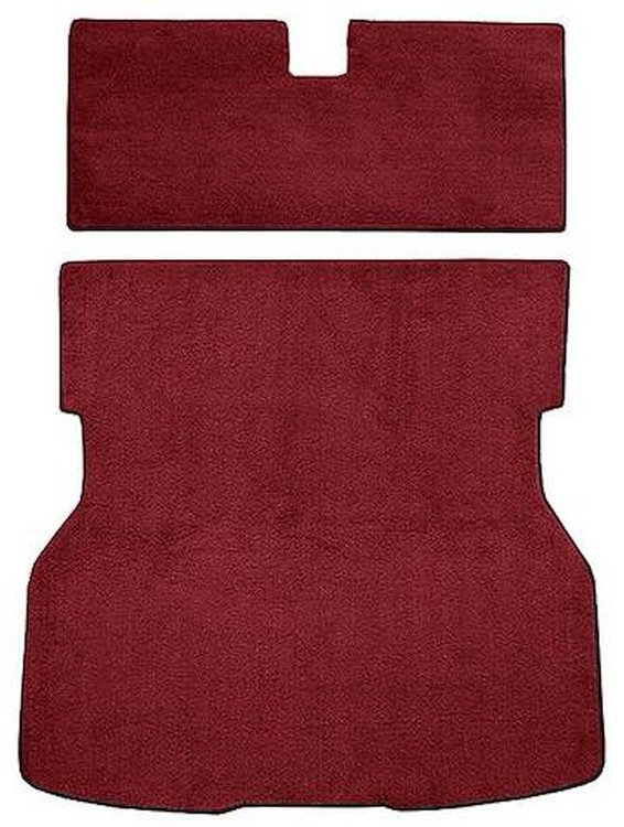 A4021B02 Rear Cargo Area Cut Pile Carpet Set With Mass Backing 1979-82 Mustang; Red