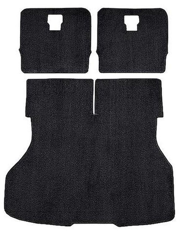 A4026A01 Rear Cargo Area Cut Pile Carpet Set 1987-93 Mustang Hatchback; Black