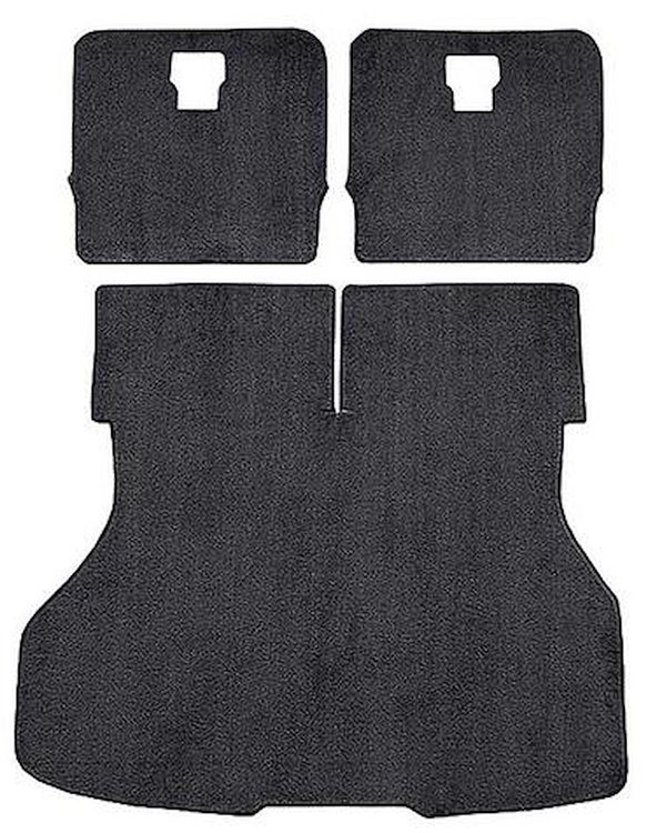 A4026A13 Rear Cargo Area Cut Pile Carpet Set 1987-93 Mustang Hatchback; Ebony