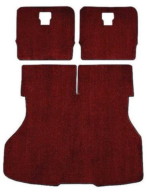 A4026A15 Rear Cargo Area Cut Pile Carpet Set 1987-93 Mustang Hatchback; Maroon