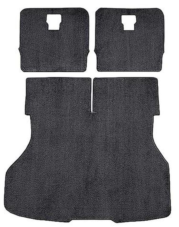 A4026B33 Rear Cargo Area Cut Pile Carpet Set With Mass Backing 1987-93 Mustang Hatchback; Graphite