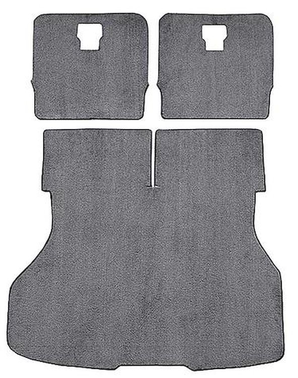 A4026B68 Rear Cargo Area Cut Pile Carpet Set With Mass Backing 1987-93 Mustang Hatchback; Smoke
