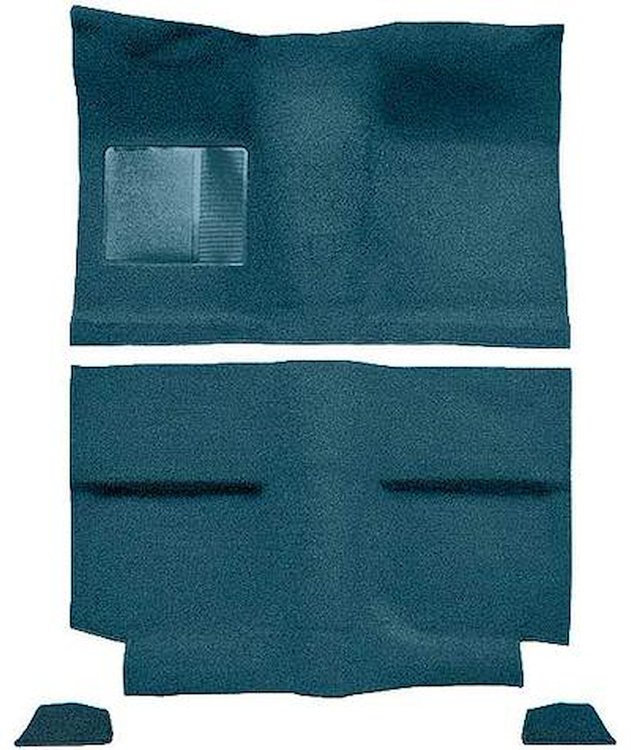 A4034B06 1964 Mustang Fastback; Passenger Area; Loop Floor Carpet Set w/ Mass Backing; Aqua