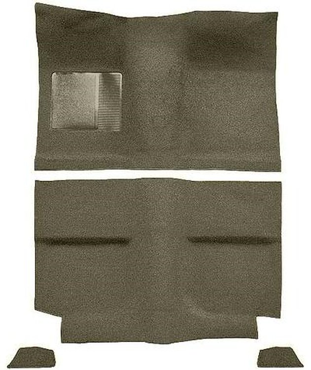 A4034B09 1964 Mustang Fastback; Passenger Area; Loop Floor Carpet Set w/ Mass Backing; Ivy Gold