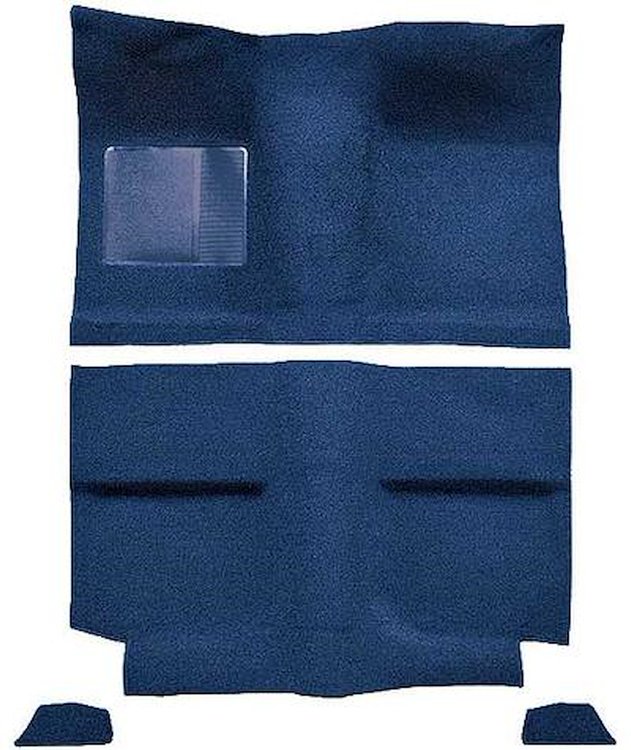 A4034B12 1964 Mustang Fastback; Passenger Area; Loop Floor Carpet Set w/ Mass Backing; Dark Blue