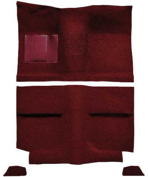 A4034B15 1964 Mustang Fastback; Passenger Area; Loop Floor Carpet Set w/ Mass Backing; Maroon