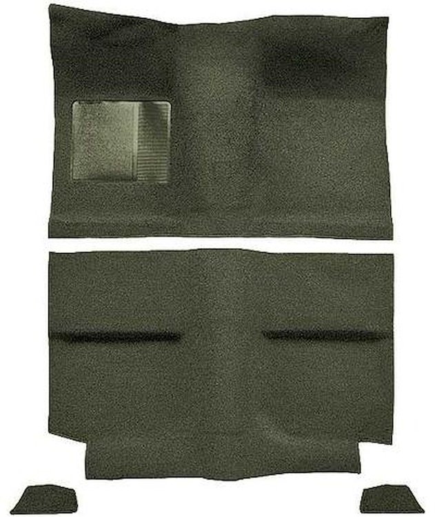 A4034B19 1964 Mustang Fastback; Passenger Area; Loop Floor Carpet Set w/ Mass Backing; Moss Green