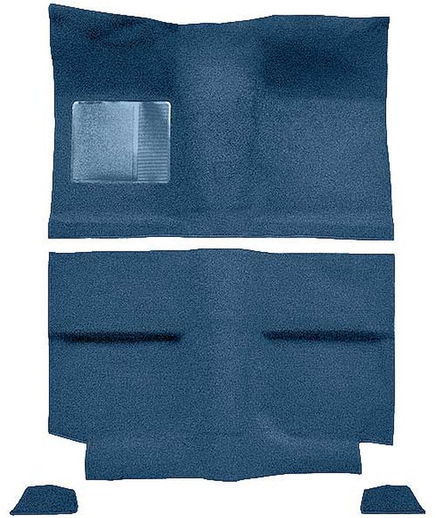 A4034B62 1964 Mustang Fastback; Passenger Area; Loop Floor Carpet Set w/ Mass Backing; Ford Blue