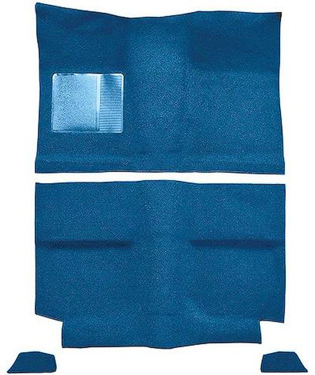 A4035A41 1964 Mustang Fastback; Passenger Area Nylon; Loop Floor Carpet; Medium Blue