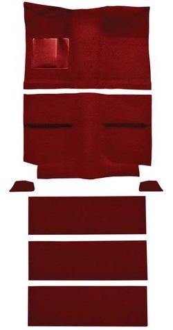 A4036A49 1964 Mustang Fastback; Passenger Area; Loop Floor Carpet Set; Emberglow w/ Fold Down Seat Carpet;