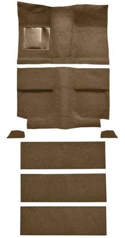 A4036A69 1964 Mustang Fastback; Passenger Area; Loop Floor Carpet Set-Medium Saddle w/ Fold Down Seat Carpet;
